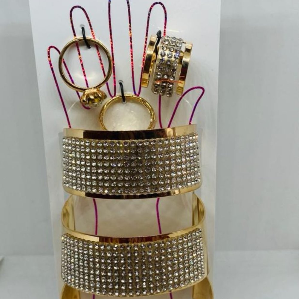 Women's Gold Tone Cuff Bangle Bracelet